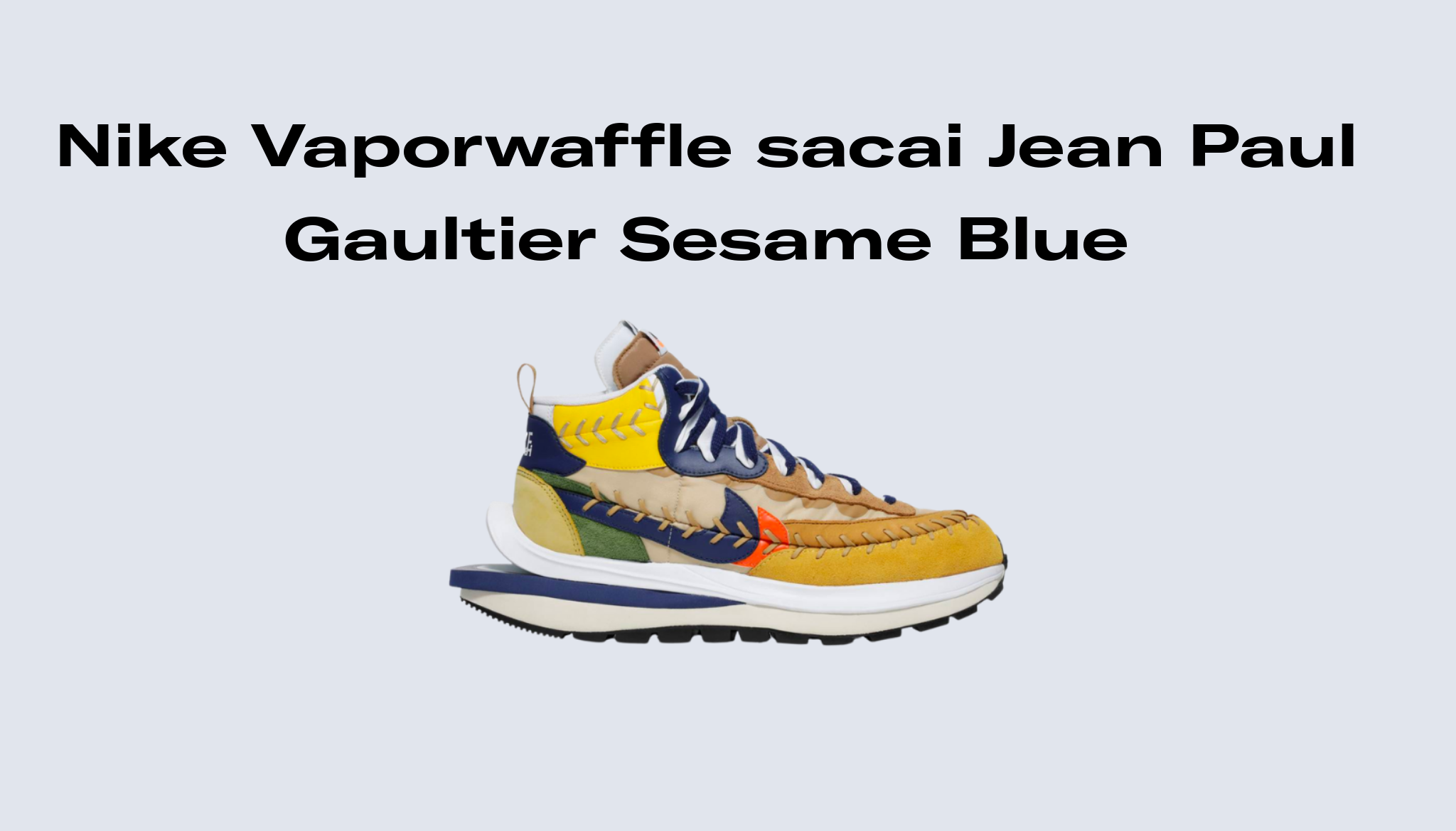 Nike Vaporwaffle vapor waffle sesame sacai Jean Paul Gaultier Sesame Blue, Raffles and